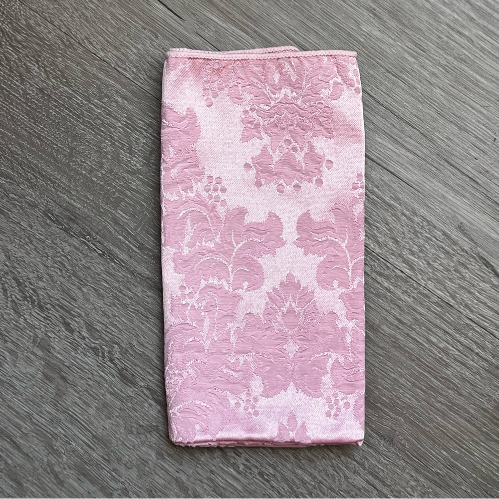 Vintage Pink Damask Cloth Napkins Set 4 Floral Table Linens Cottagecore French - Picture 7 of 16